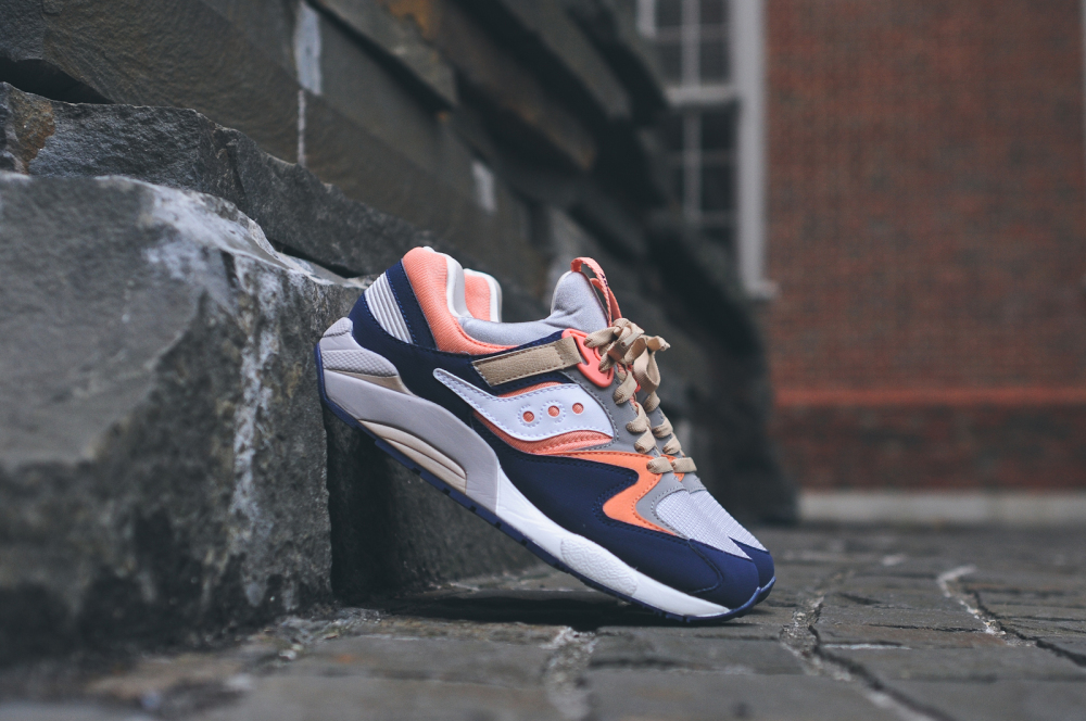 KITH x Saucony Grid 9000 Navy Coral 1 1000x664